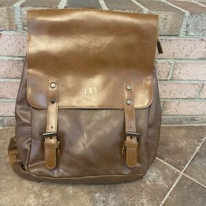 LXY Vegan Leather Laptop Backpack Adjustable Straps Nice Pockets Great‎ Size